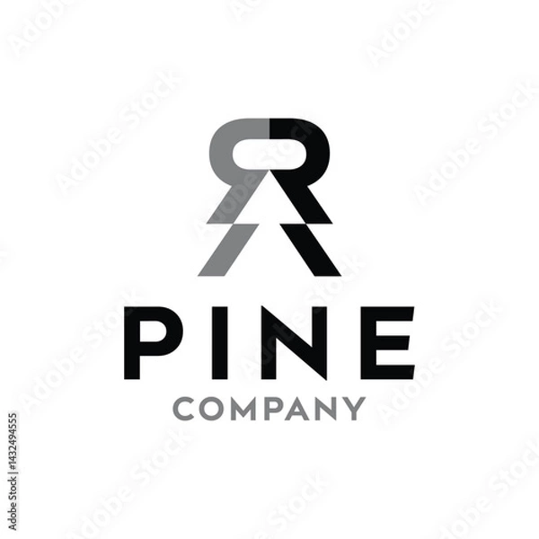 Obraz letter RR Pine concept logo design vector template