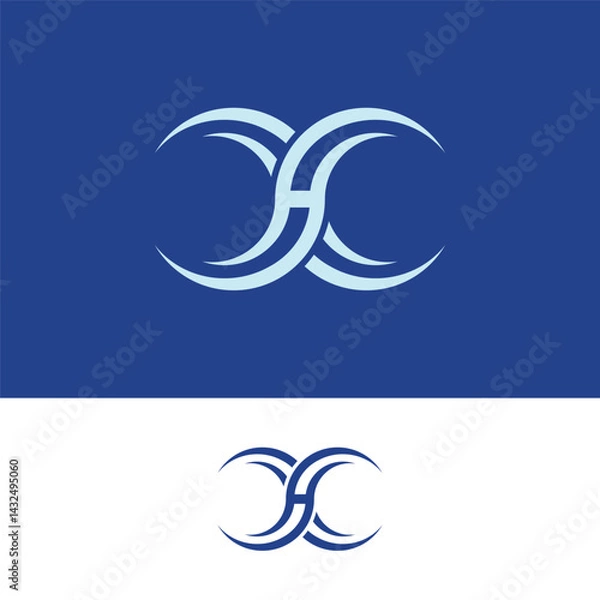 Obraz letter HX concept logo design vector template