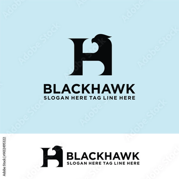 Obraz letter H hawk concept logo design vector template