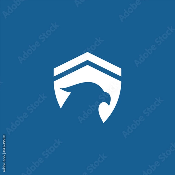 Obraz hawk shield roof concept logo design vector template