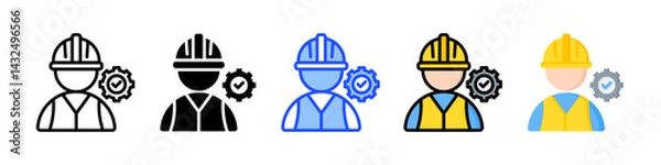 Fototapeta Labor Icon Collection With Multiple Styles