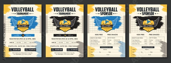 Fototapeta Volleyball Tournament Flyer Template, Beach Volleyball Match Poster Design

Editable Volleyball Event Flyer Layout, Volleyball Championship Promotion Flyer, College Volleyball Game Day Poster