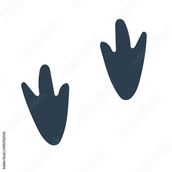 Obraz 可愛いペンギンのシンプルな足跡シルエット