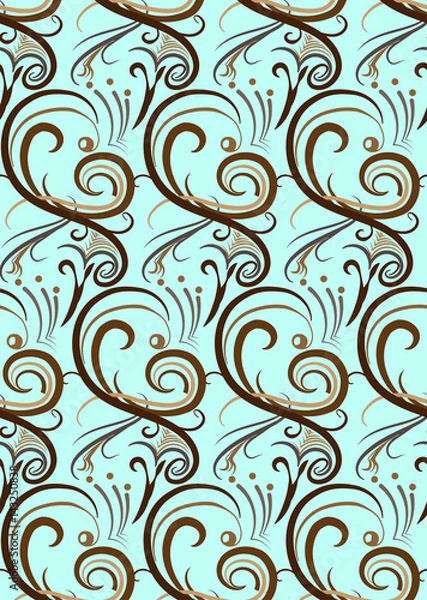 Fototapeta Seamless pattern. blue and brown