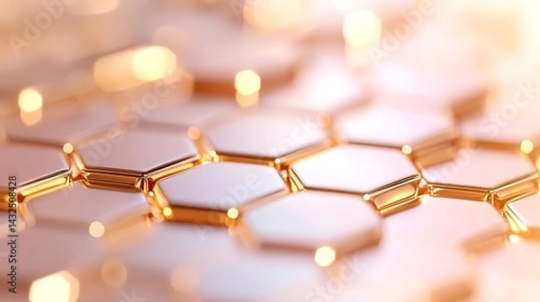 Fototapeta Abstract Gold Honeycomb Pattern Background