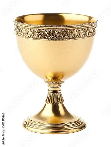 Fototapeta Holy Communion Cup for Christian Sacraments - Isolated on White Background