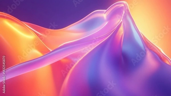 Fototapeta Abstract fluid forms in vibrant gradient hues