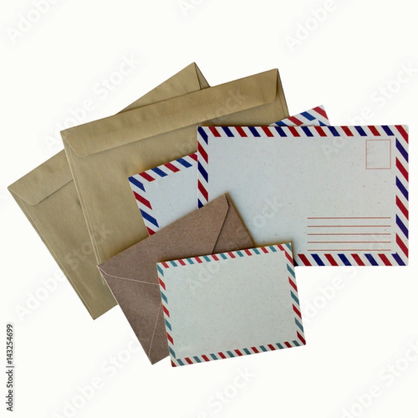 Fototapeta postcard and envelope