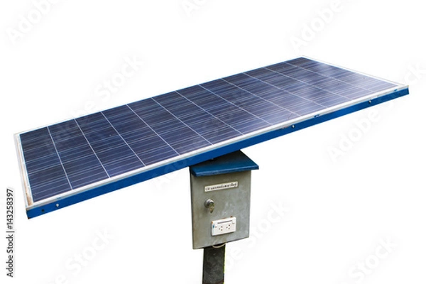 Obraz single solar cell on white background