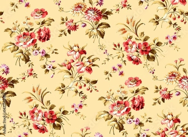 Fototapeta seamless pattern with flowers