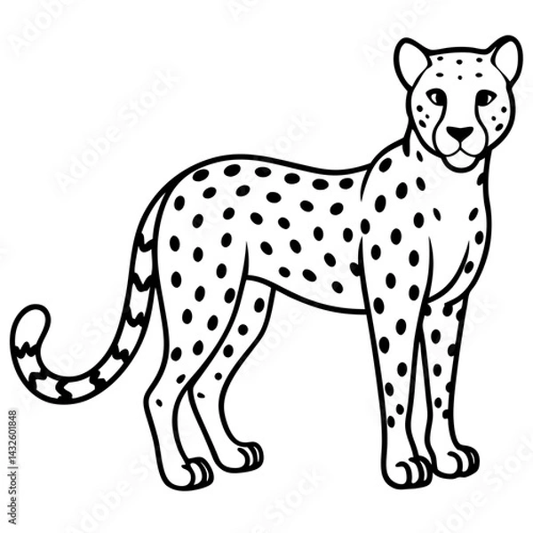 Fototapeta Abstract Cheetah Line Art Design