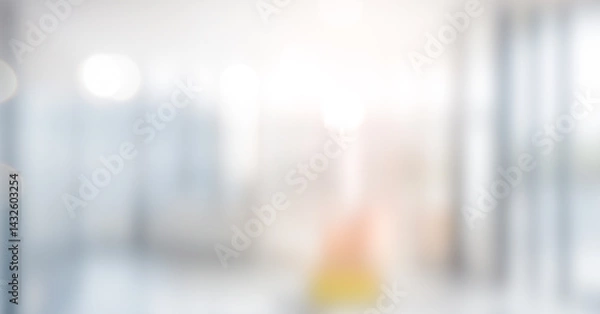 Fototapeta Blurred interior space with light colors and soft focus creates an abstract background. Professional photos for backgrounds for text, banners, posters, and web displays.