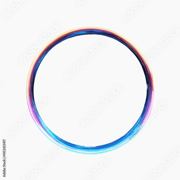 Obraz Abstract Glowing Neon Circle Frame on Dark Background