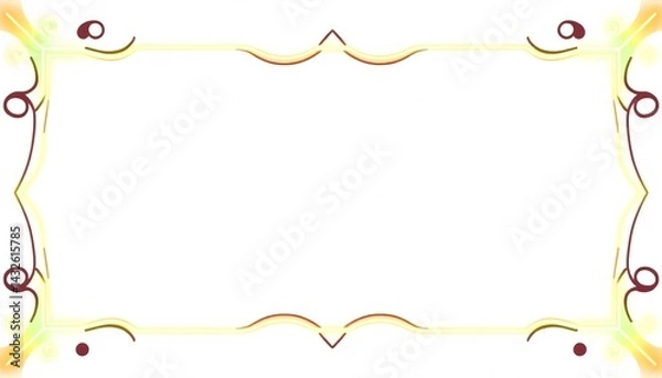 Obraz Elegant Ornate Border with Soft Pastel Hues. This is a decorative ornate border design with soft pastel colors/primarily yellow/beige and hints of brown