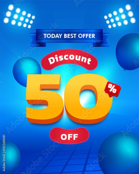Obraz Discount sale promotion event vertical banner template