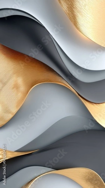 Obraz Elegant Abstract Grey and Gold Vertical Luxury Cover Design Template