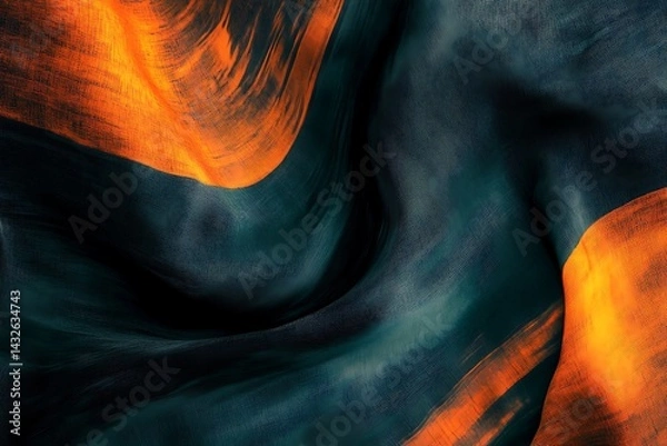 Obraz Abstract flowing texture with orange and blue color contrast creating a dynamic and modern design