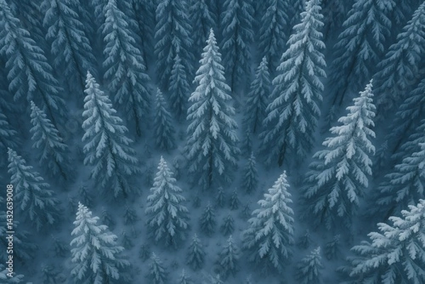 Fototapeta snow covered pine branches