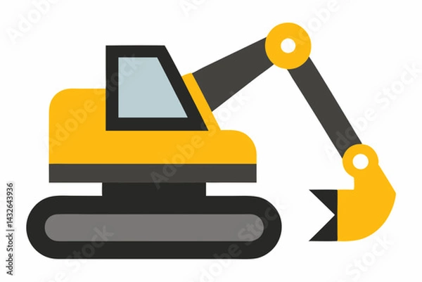 Obraz bulldozer vector illustration isolated on white background 