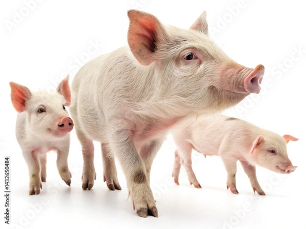 Fototapeta pig images with white background