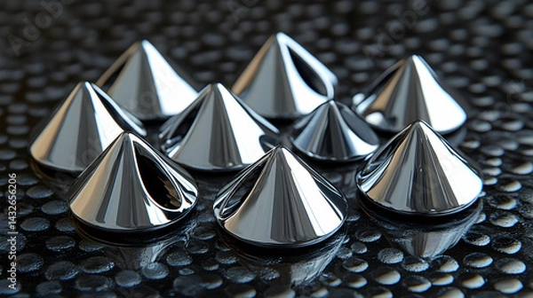 Obraz Metallic cones texture background industrial design