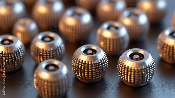 Obraz Metallic spheres abstract background texture design