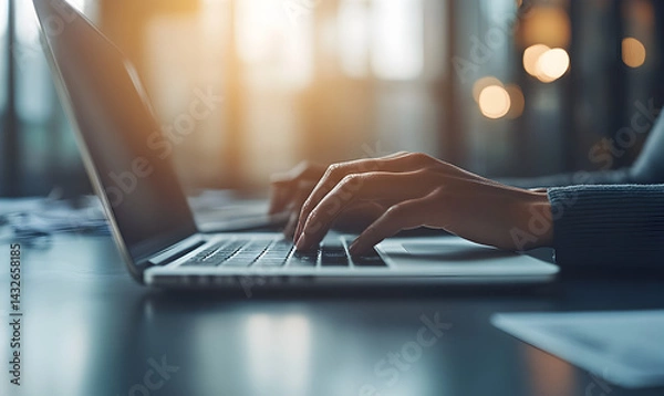 Obraz Modern abstract workspace blurred background