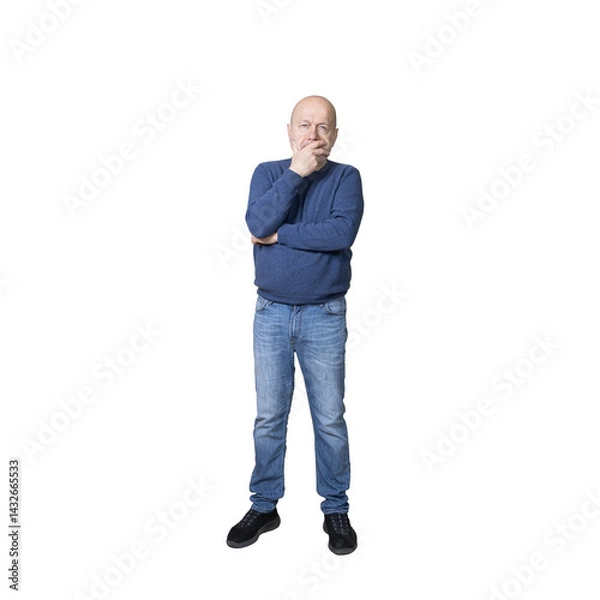 Obraz a man  while reflecting