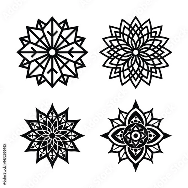 Fototapeta set of vector snowflakes