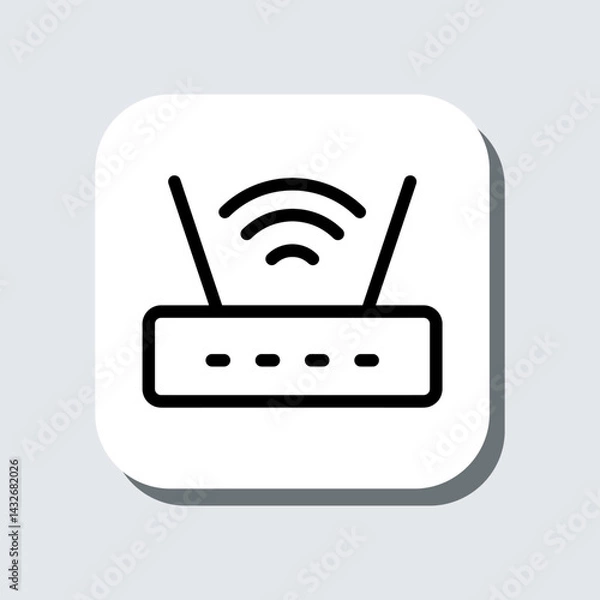 Fototapeta Wi Fi icon vector. Wireless sign symbol in trendy flat style. Wifi vector icon illustration in square isolated on gray background