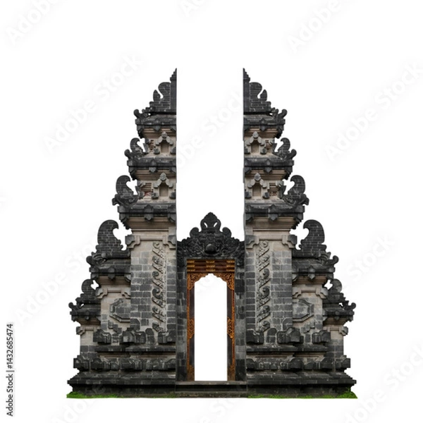 Obraz Bali gate on white background