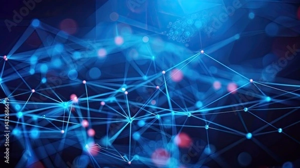 Obraz Network Connections , Abstract Technology Background , Global Network Technology And Data Exchange