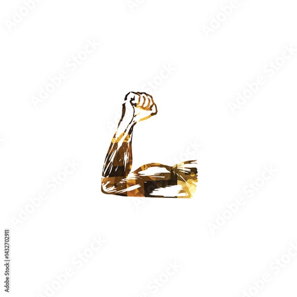 Obraz Muscular Arm Flexing Bicep Vector Illustration