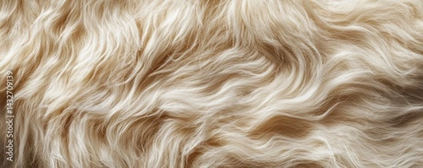 Fototapeta An ultra-detailed macro shot of a llama's woolly fur, showing the unique, soft, and fluffy texture