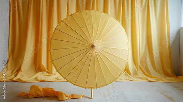 Obraz yellow umbrellas in the rain