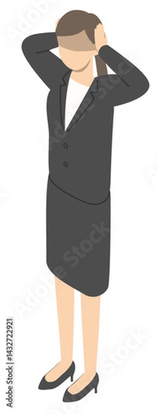 Obraz ショックを受ける会社員女性・アイソメトリック