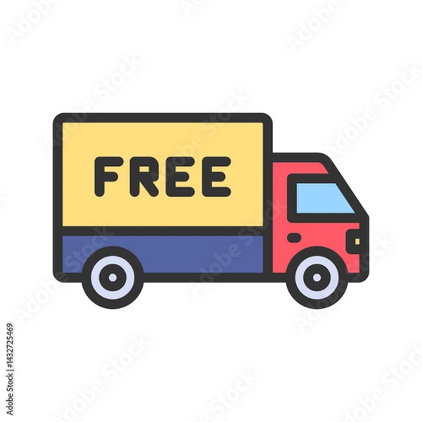 Obraz Free Delivery icon vector image. Suitable for mobile apps, web apps and print media.