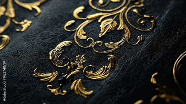 Fototapeta A classic embossed label with gold foil, exuding luxury and heritage.