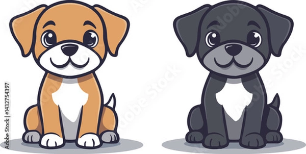 Obraz Cute cartoon puppy illustration material
