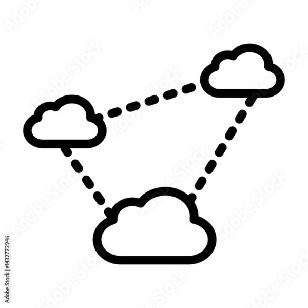 Obraz MultiCloud Strategy Vetor Line Icon Design