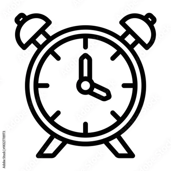 Fototapeta Alarm Clock Vetor Line Icon Design