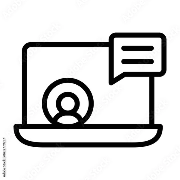 Fototapeta Video Lecture Vetor Line Icon Design