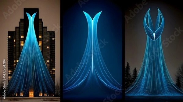 Fototapeta displayed in public using holographic projections