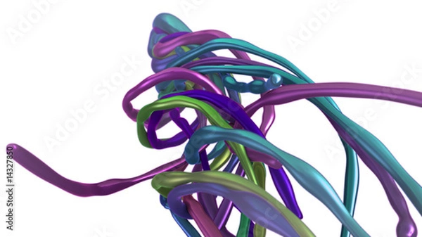 Fototapeta random colored 3d solid lines