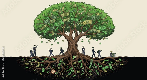 Obraz Money Tree Corruption Roots