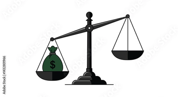 Obraz Tipped Justice Scale Bribe