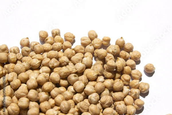 Obraz Chickpeas placed on a white background
