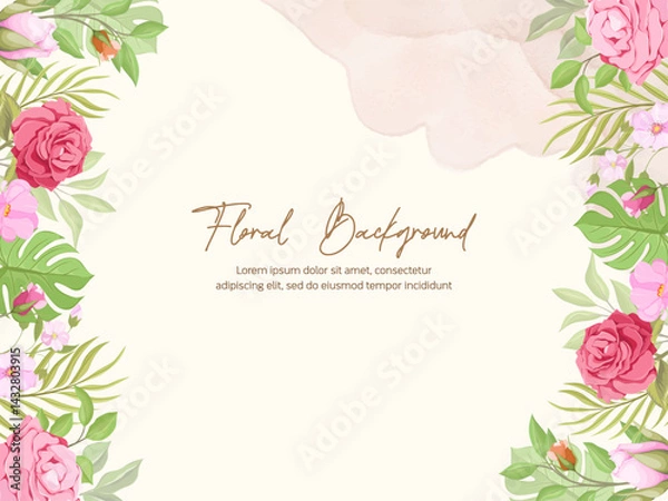 Obraz Beautiful Floral Wedding Background Template