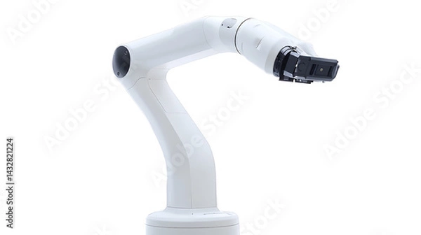 Fototapeta A surgical robotic arm with ultra precise joints, positioned in a sterile medical environment, High-tech style
