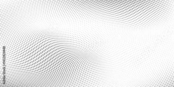 Obraz Halftone gradient. Dotted gradient, smooth dots spraying and halftones dot background seamless horizontal geometric pattern vector template set.